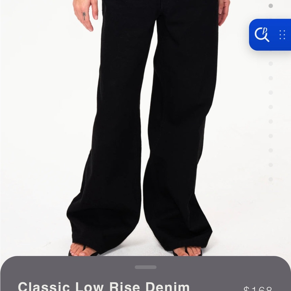 Chic Black Flared Denim Trousers